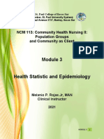 Module 3 - Health Statistics and Epidemiology