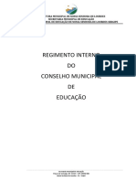 Regimento Do Conselho Municipal de Educação Agosto 2021