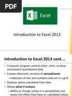 MS Excel 2013 LECTURE NOTES