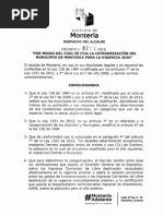 Decreto 0282 de 2019 Categorizacion Del Municipio de Monteria para La Vigencia 2020