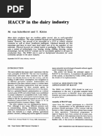 Haccp in The Dairy Industry