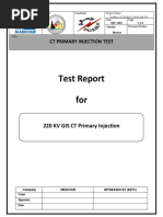 Test Report For: CT Primary Injection Test