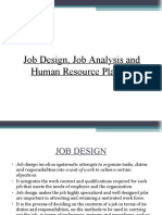 Unit-Ii: Job Design, Job Analysis and Human Resource Planning