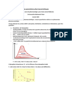 3-Paramètres Pharmacocinétiques 3eme Année Pharmacologie