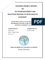 A Study On Recruitment and Selection Process at Mitr (Ngo) in Lucknow