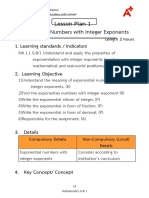 Lesson Plan 1: Exponential Numbers With Integer Exponents