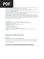 Caterpillar Forklift Fluid Specs