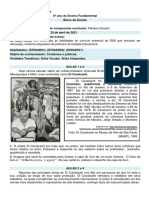 6º Ano - Bloco de Estudo - Arte - Abril