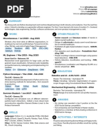 Sample Single Page Resume With Keywords