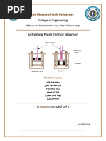 Softening Point Test of Bitumen: AL Mustansiriyah University