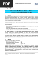 Admixture Technical Sheet - ATS 11 Polymer Dispersion Admixtures