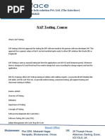 SAP Testing Course Content