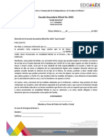 Carta Responsiva de Padres de Familia Sec. 0632 Juan Escutia