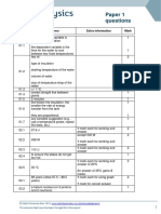 Student Book Answers Paper 1 Questions: Answers Extra Information Mark