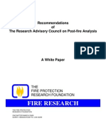 Fire Research: Recommendations of The Research Advisory Council On Post-Fire Analysis