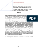 Sustaining The Iso 9001 2008 Certification of Test Advantage Hardware Philippines Incorporated