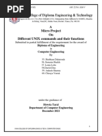 A Micro Project On Different UNIX Commands and Their Functions