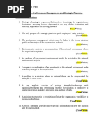 Chapter 3-Performance Management and Strategic Planning True/False Questions