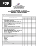 School-Based Search For Best Classroom/ Outstanding Modular Learning Modality Implementer/ Management On Learning Environment