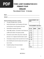 P4 English End of Term I Joint Examination