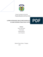 La Falta de Información Sobre La Salud Mental en La Población Juvenil en La Ciudad de Mariano Roque Alonso de Paraguay