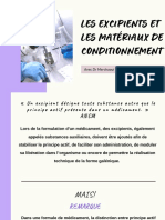 Cours 3 Les Excipients Et Les Matériaux de Conditionnement