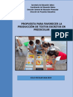 2019 - Propuesta para Favorecer La Producción de Escritos en Preescolar