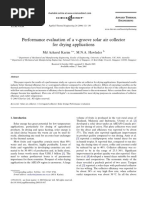 Performance Evaluation of A V-Groove Solar Air Collector For Drying Applications