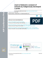 Measurement of Dielectric Constant of Organic Solvents by Indigenously Developed Dielectric Probe