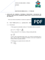 Exercícios - Aplicação Da Formula Universão Aos Problemas Hidráulicos