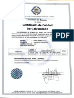 Certificado de Calidad de Zincado