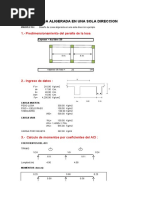 Diseño Losa Aligerada en Una Sola Direccion: 1.-Predimensionamiento Del Peralte de La Losa