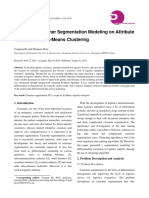 Logistics Customer Segmentation Modeling On Attribute Reduction and K-Means Clustering