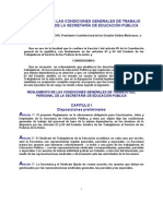 To de La Condiciones Generales de Trabajo Del Personal de La Sep