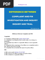 Complaint, FIR, Investigation, Inquiry, and Trial Under CRPC