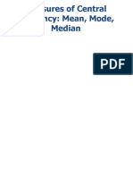 Measures of Central Tendency: Mean, Mode, Median