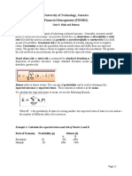 FM Unit 3 Lecture Notes - Risk and Return