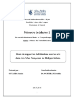 Etude du rapport de la littérature avec les arts dans Les Folies Françaises de Philippe Sollers - نسخ 