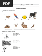 Vocabulary Worksheet: 1. Write The Words Under The Pictures. 2