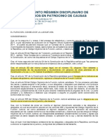 Reglamento de Regimen Disciplinario de Abogados en Patrocinio de Causas