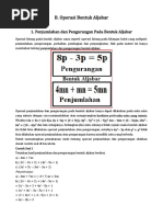 Operasi Pada Bentuk Aljabar