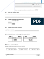 Ficha de Avaliação Trimestral de Matemática (1º Período) - 4º Ano (EUREKA)