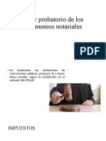 Valor Probatorio de Los Testimonios Notariales y Timbres Fiscales