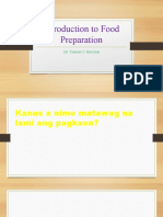 Introduction To Food Preparation PPT 1