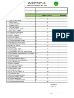 Daftar Hadir Ujian Pas