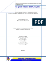 The Association of The Self-Esteem of Senior High School Students Towards Their Efficacy On Academic Performance