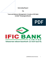 Internship Report On "Loan and Advance Management: A Study On IFIC Bank Limited" Nrayanganj Branch