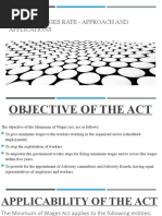 Minimum Wages Rate - Approach and Applications