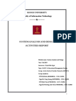 System Analysis and Design Activities Report: Hanoi University Faculty of Information Technology - &