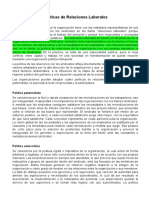 Políticas de Relaciones Laborales